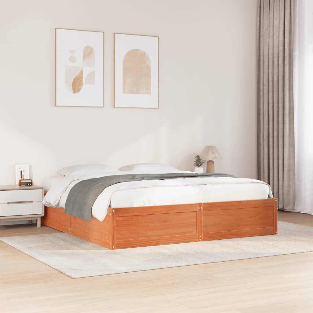 Bed Frame Without Mattress Solid Wood Pine