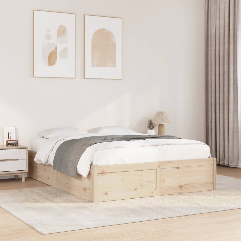 Bed Frame Without Mattress Solid Wood Pine