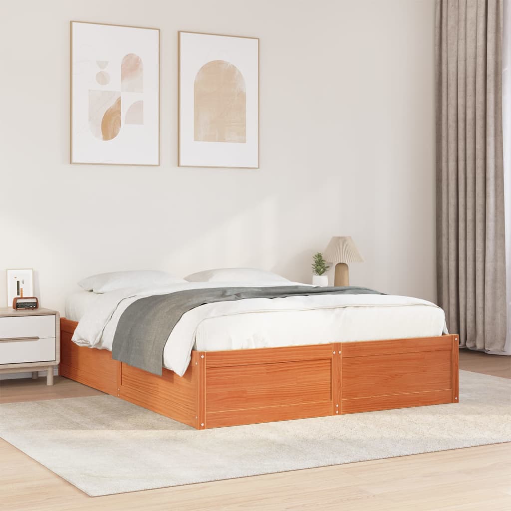 Bed Frame Without Mattress Solid Wood Pine