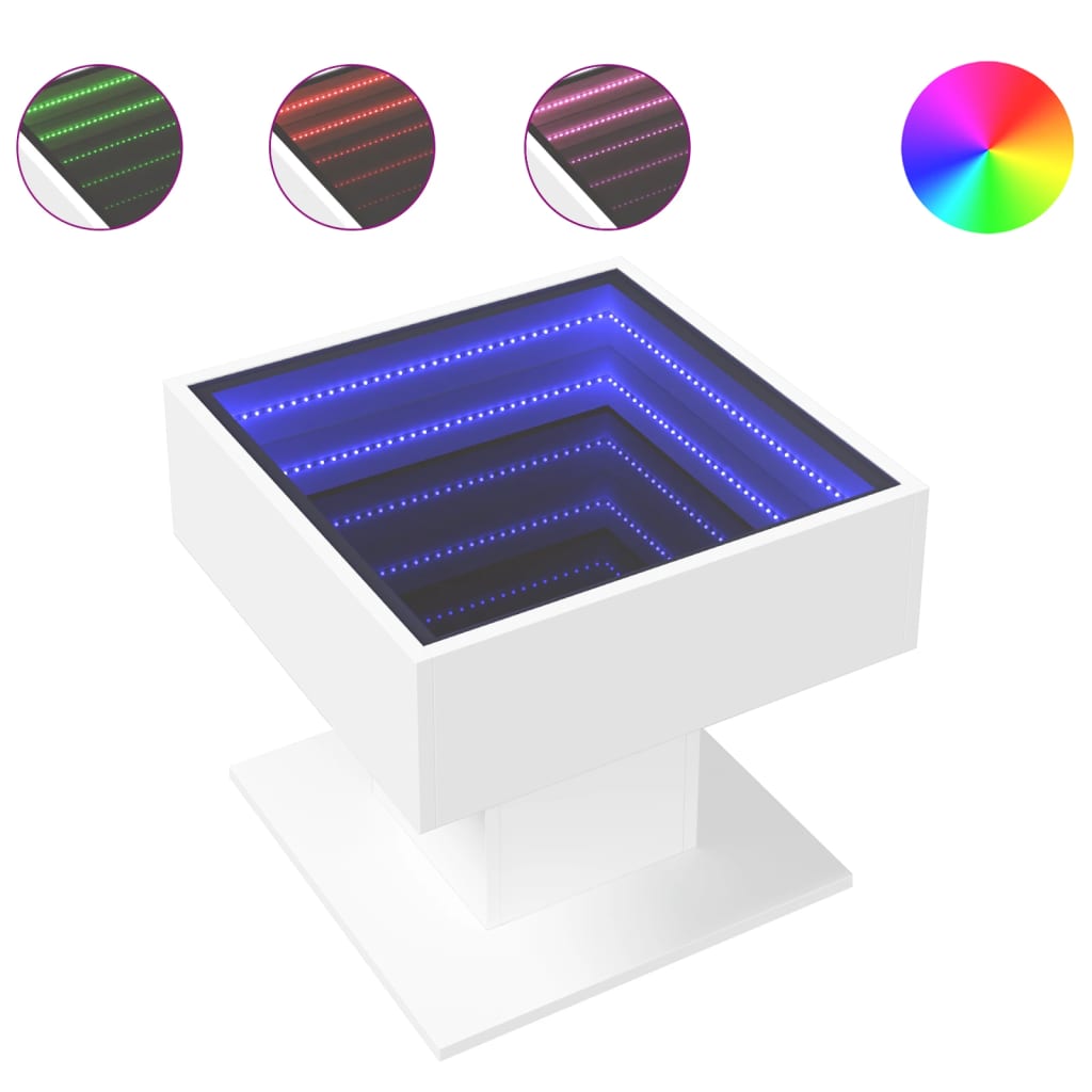 Coffee Table With Led 50X50X45 Cm Engineered Wood