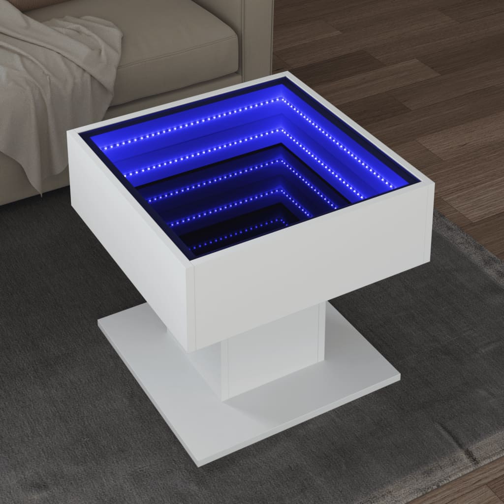 Coffee Table With Led 50X50X45 Cm Engineered Wood