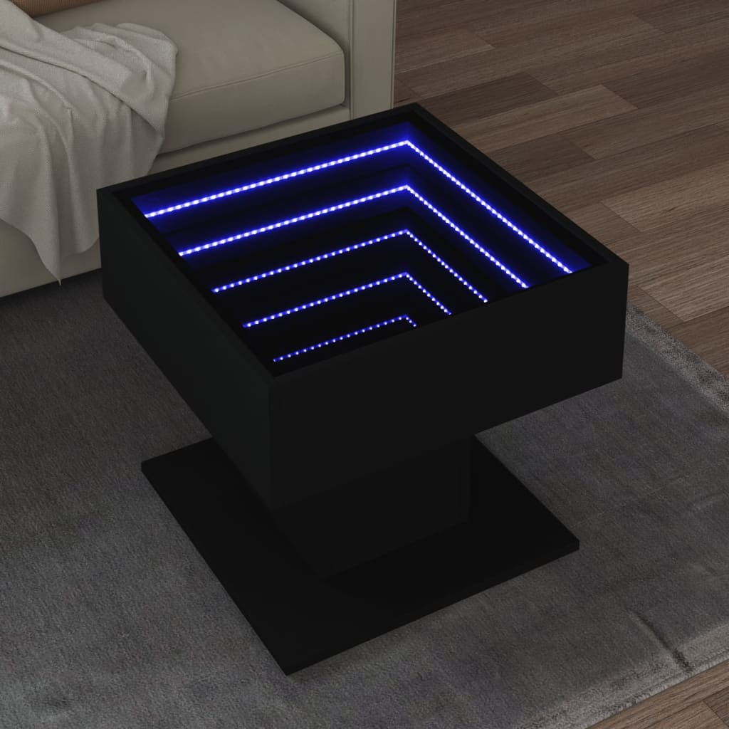 Coffee Table With Led 50X50X45 Cm Engineered Wood