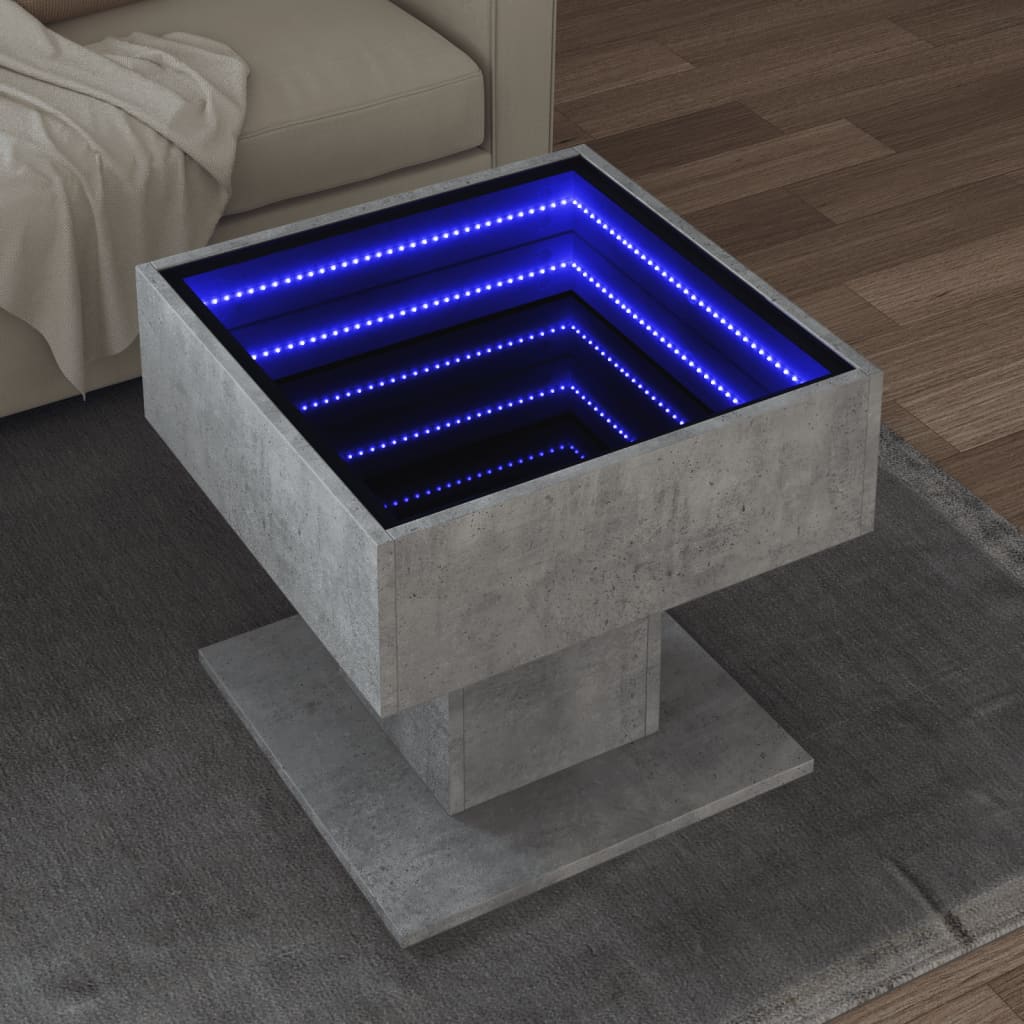Coffee Table With Led 50X50X45 Cm Engineered Wood
