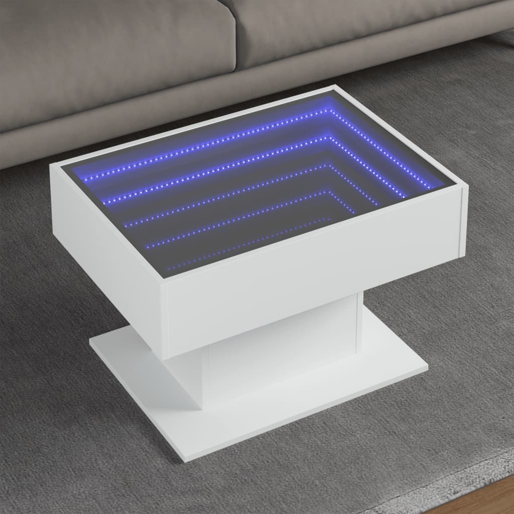 Coffee Table With Led 50X50X45 Cm Engineered Wood