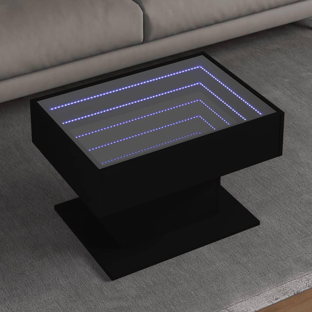Coffee Table With Led 50X50X45 Cm Engineered Wood