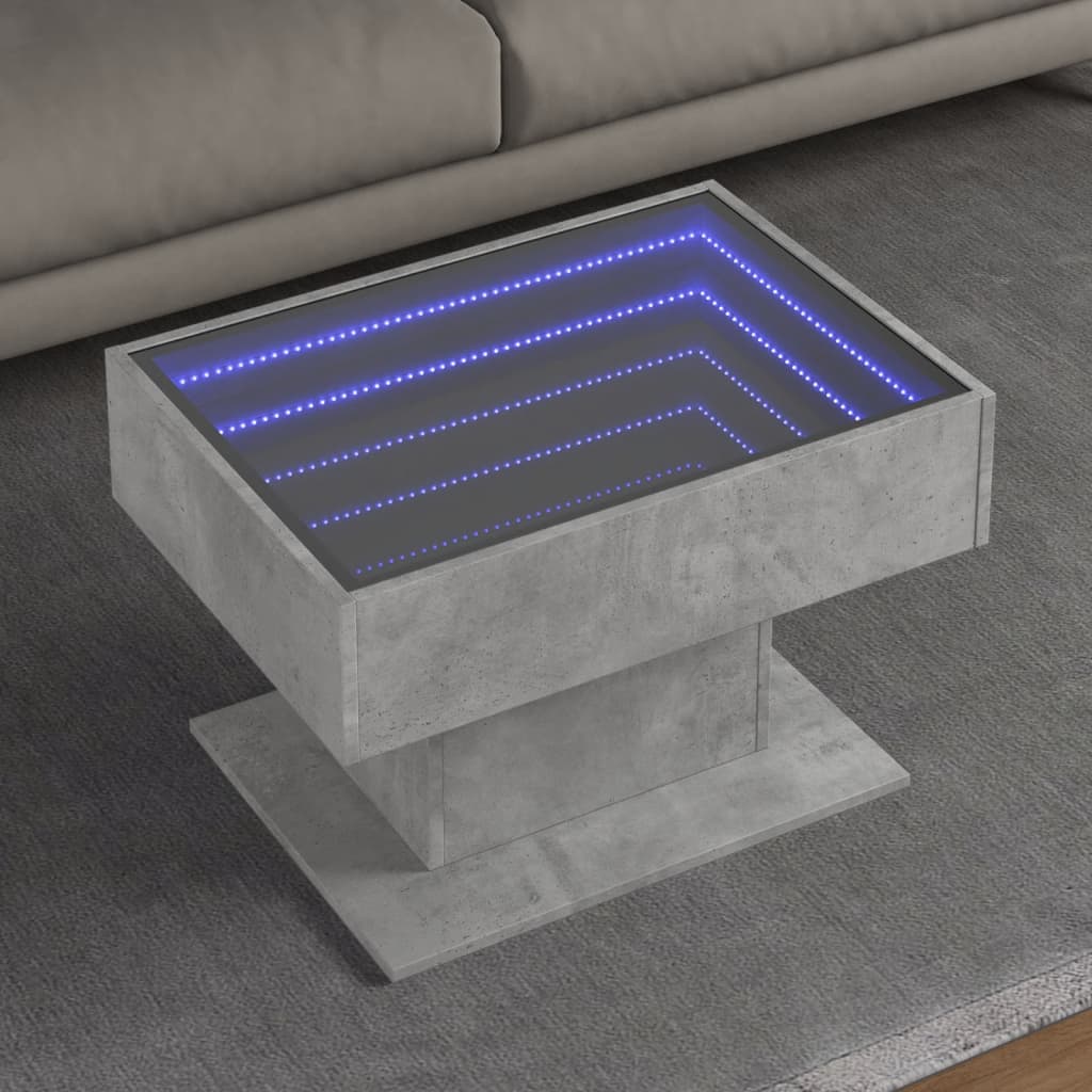 Coffee Table With Led 50X50X45 Cm Engineered Wood