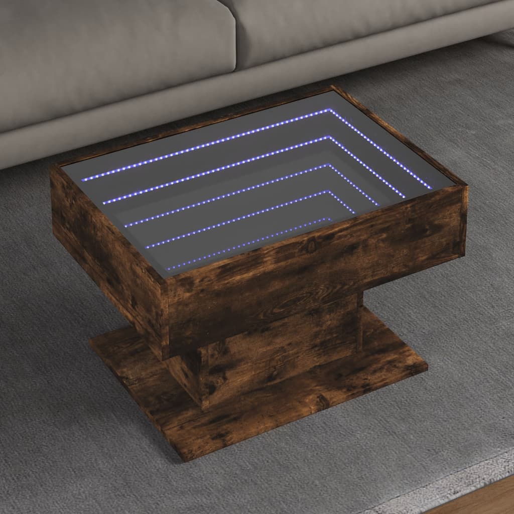 Coffee Table With Led 50X50X45 Cm Engineered Wood