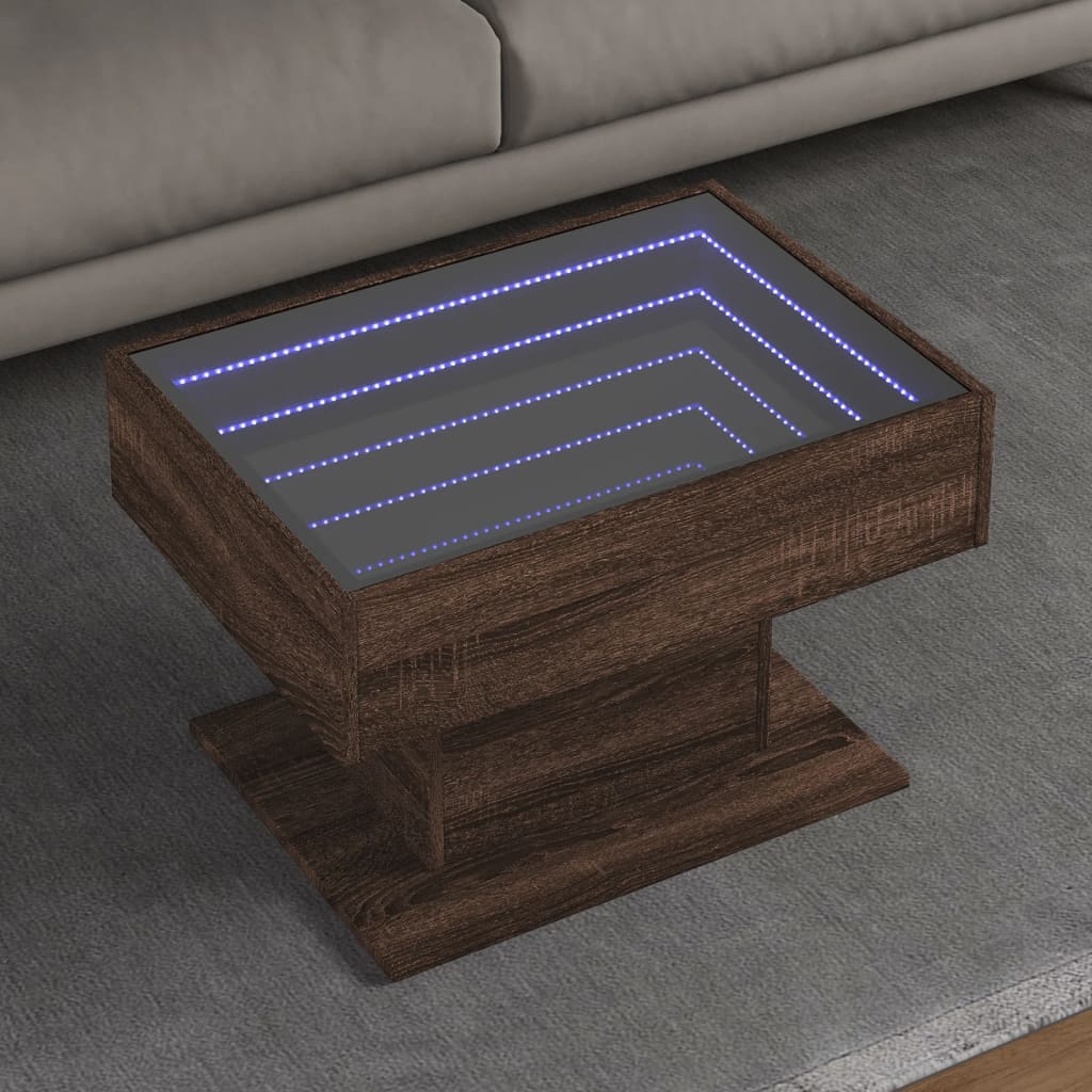 Coffee Table With Led 50X50X45 Cm Engineered Wood