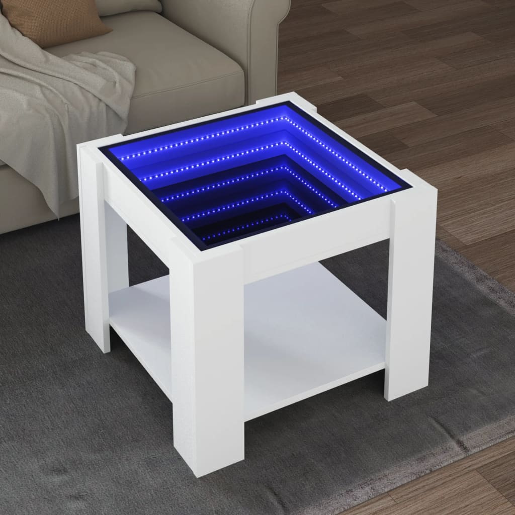 Coffee Table With Led 53X53X45 Cm Engineered Wood
