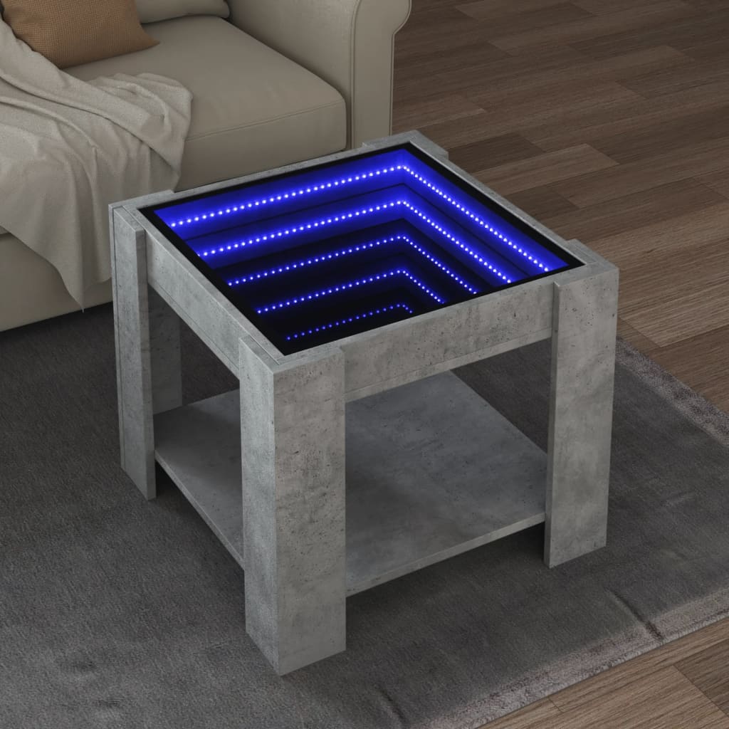 Coffee Table With Led 53X53X45 Cm Engineered Wood