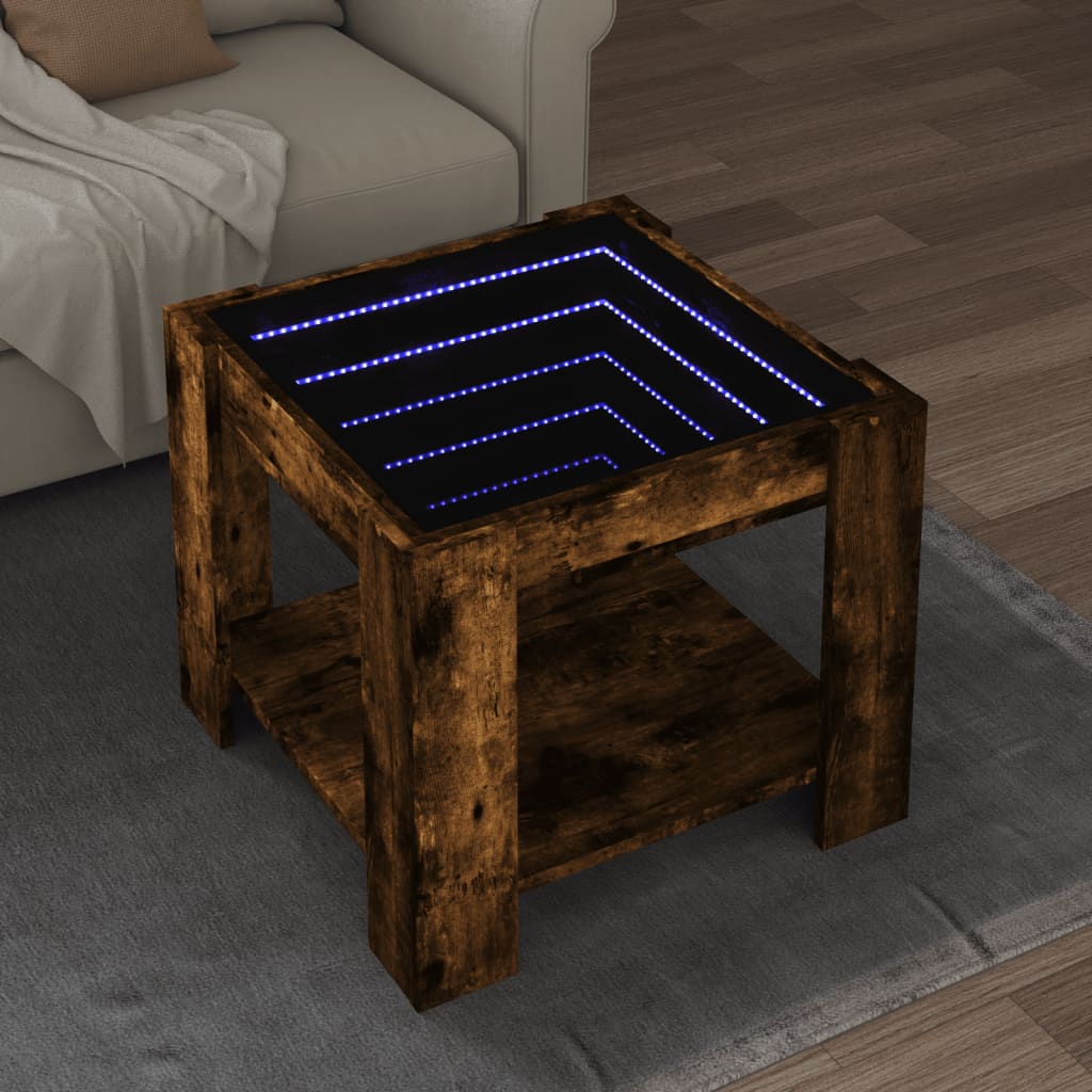 Coffee Table With Led 53X53X45 Cm Engineered Wood