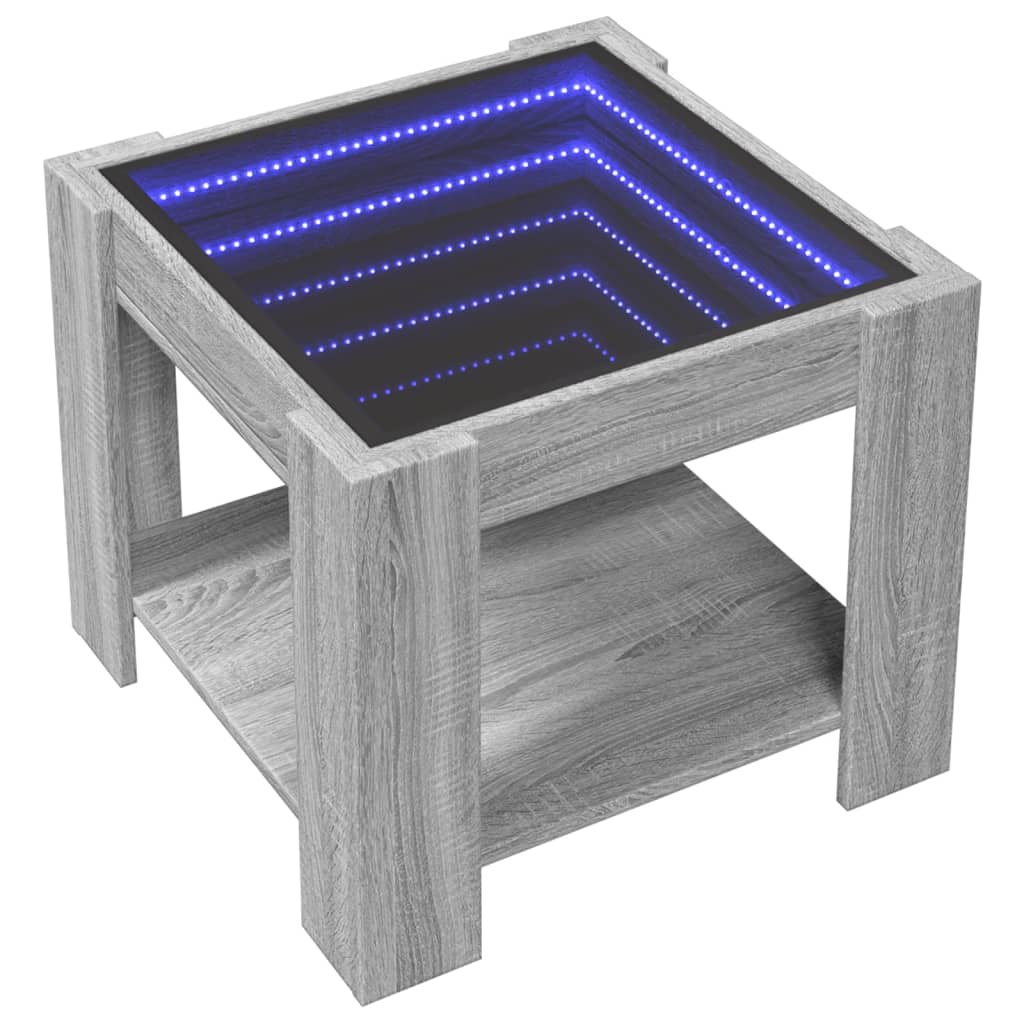 Coffee Table With Led 53X53X45 Cm Engineered Wood