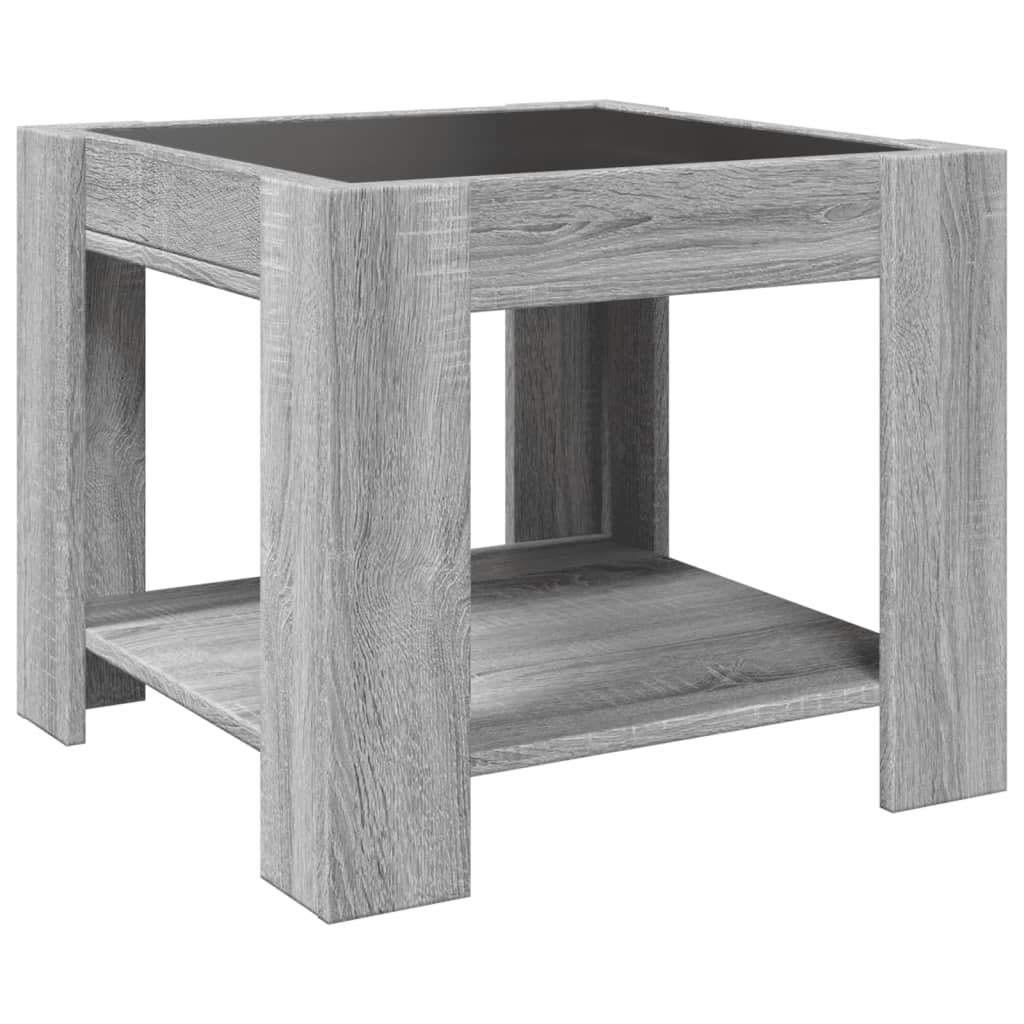 Coffee Table With Led 53X53X45 Cm Engineered Wood