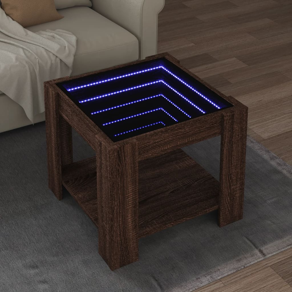 Coffee Table With Led 53X53X45 Cm Engineered Wood