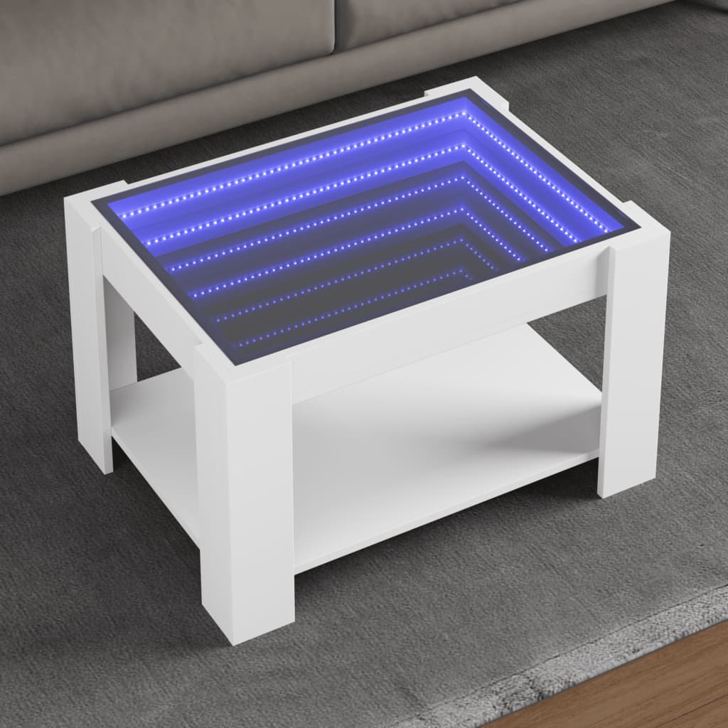 Coffee Table With Led 53X53X45 Cm Engineered Wood
