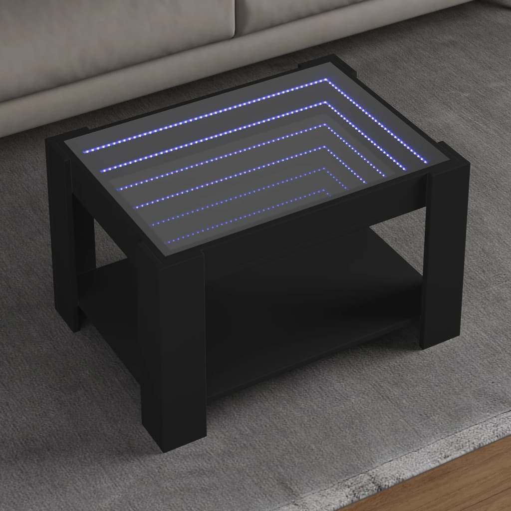 Coffee Table With Led 53X53X45 Cm Engineered Wood