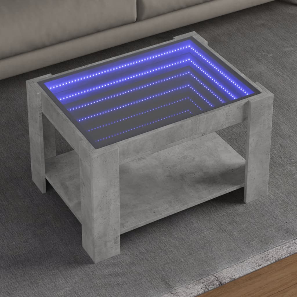 Coffee Table With Led 53X53X45 Cm Engineered Wood