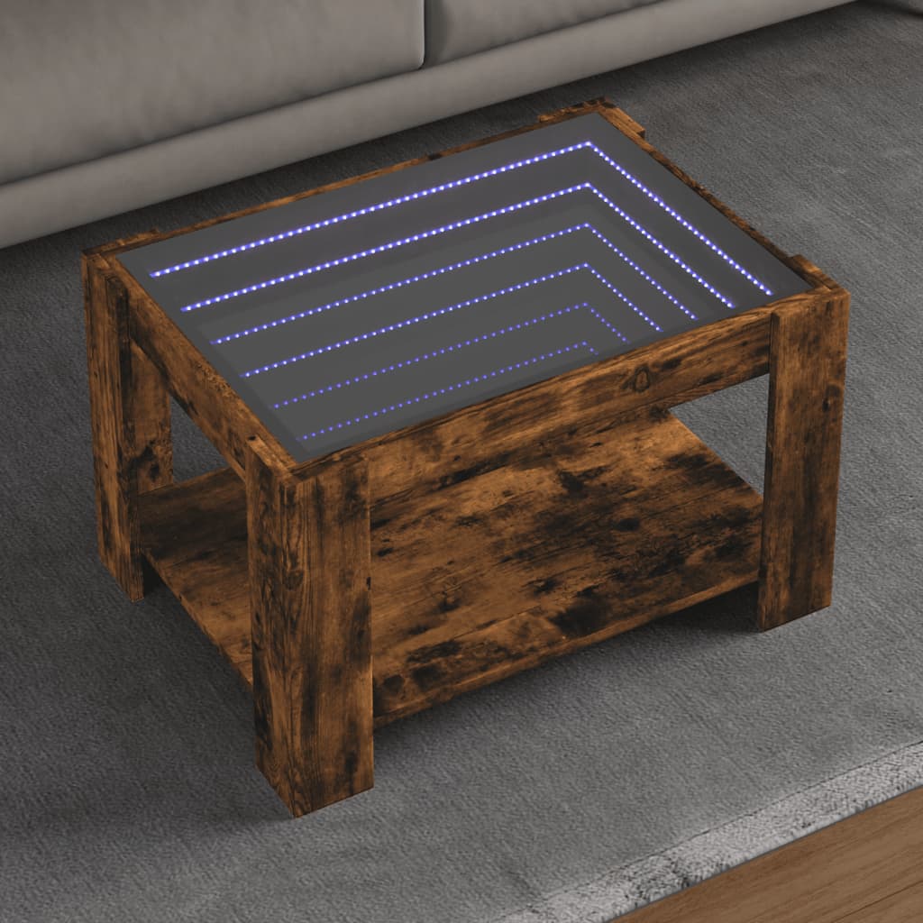Coffee Table With Led 53X53X45 Cm Engineered Wood