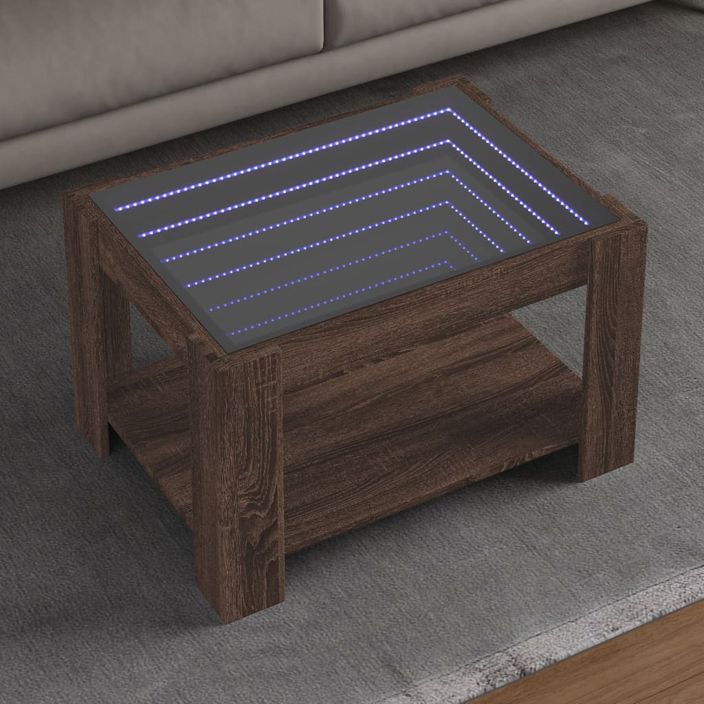 Coffee Table With Led 53X53X45 Cm Engineered Wood