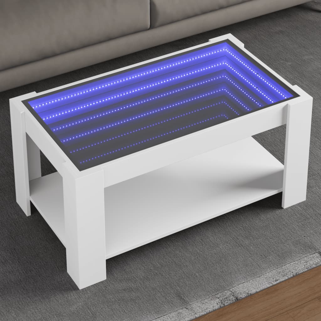 Coffee Table With Led 53X53X45 Cm Engineered Wood