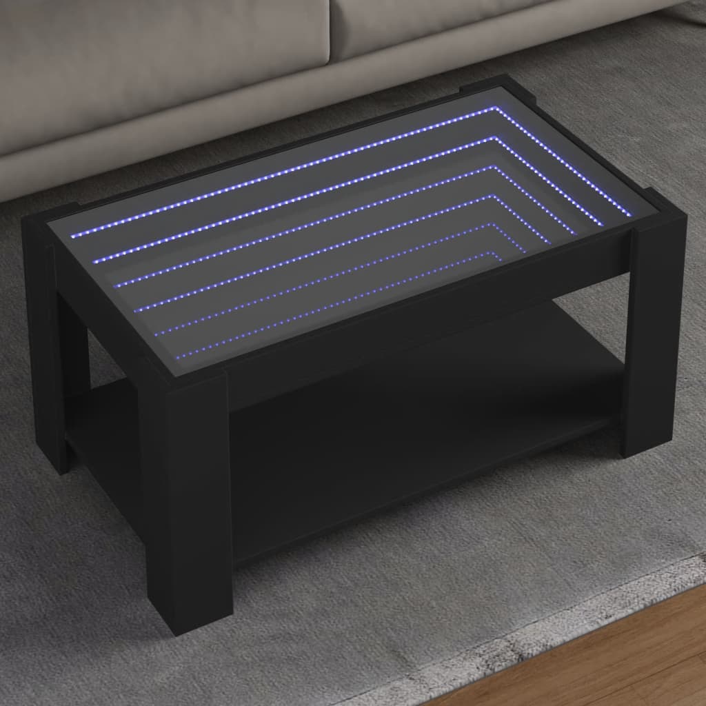 Coffee Table With Led 53X53X45 Cm Engineered Wood