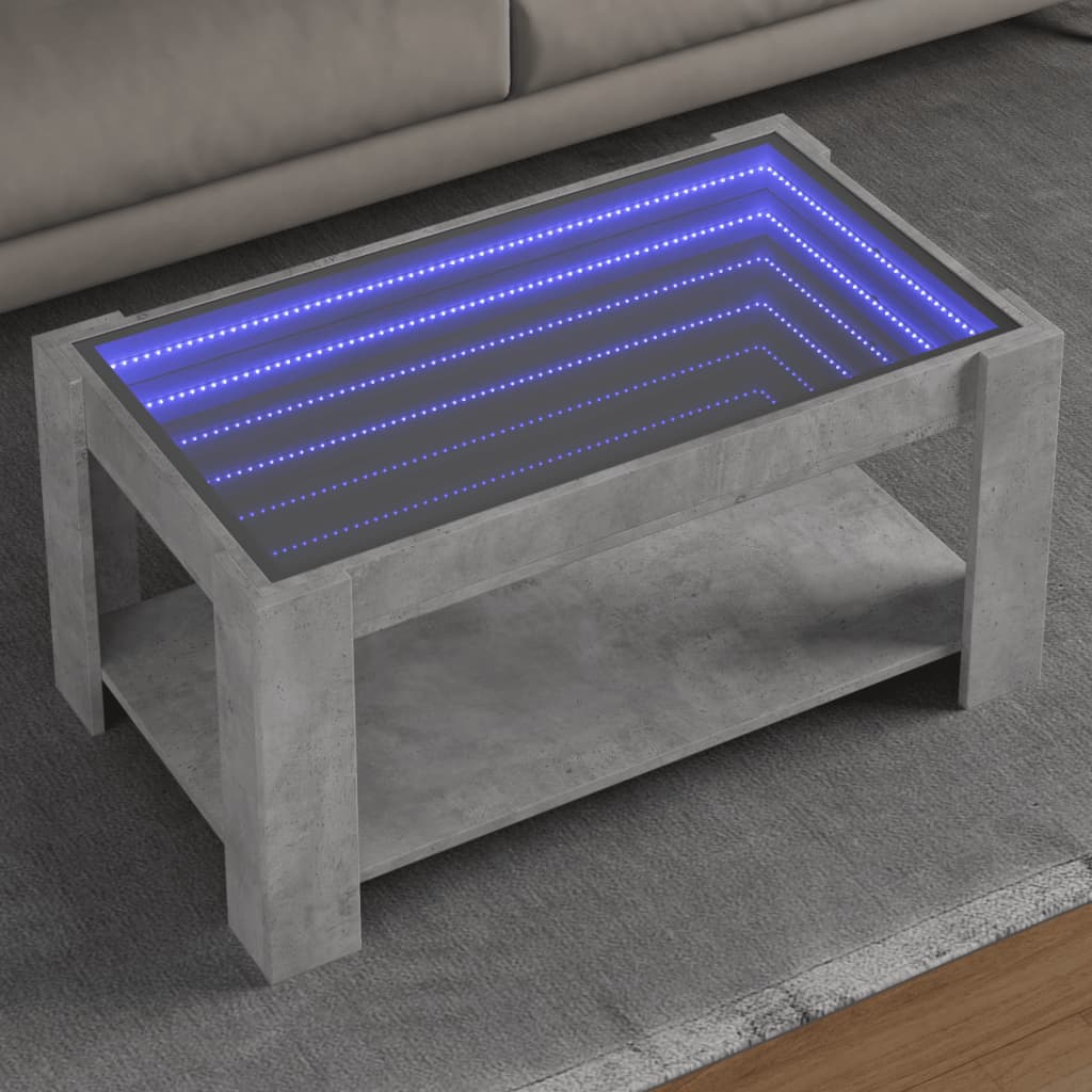 Coffee Table With Led 53X53X45 Cm Engineered Wood