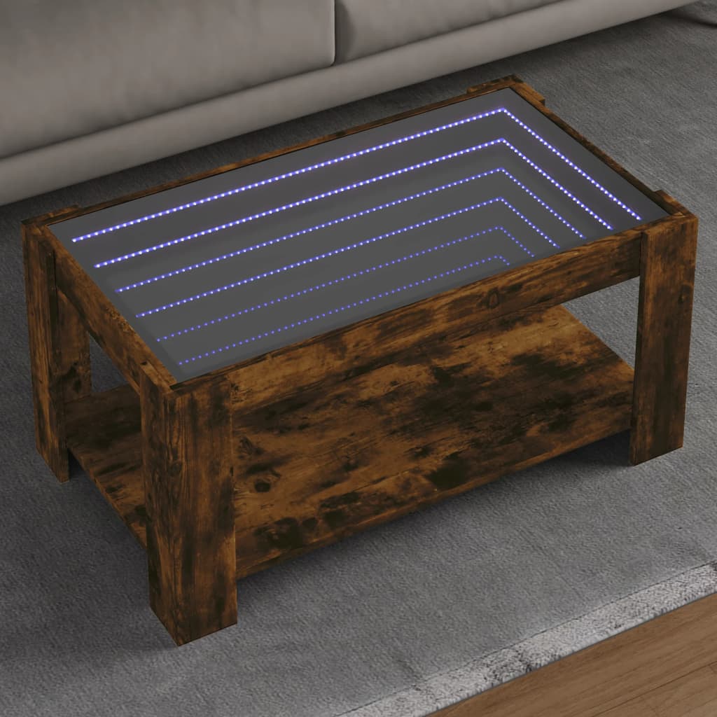 Coffee Table With Led 53X53X45 Cm Engineered Wood