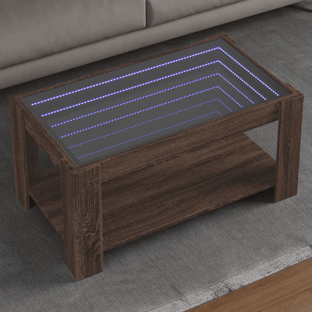 Coffee Table With Led 53X53X45 Cm Engineered Wood