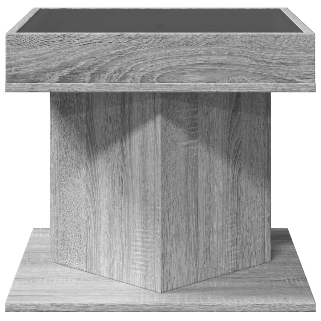 Coffee Table With Led 50X50X45 Cm Engineered Wood