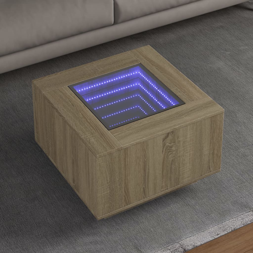 Coffee Table With Led Engineered Wood