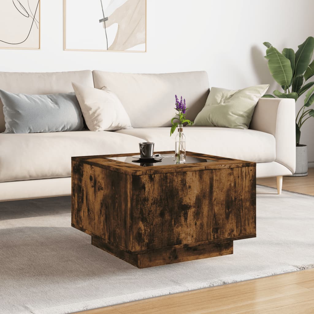 Coffee Table With Led Engineered Wood
