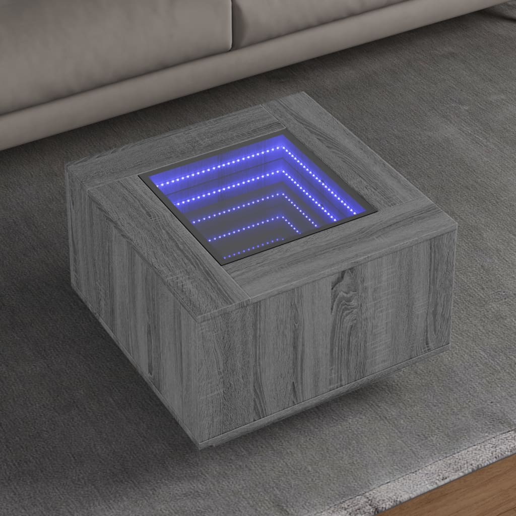 Coffee Table With Led Engineered Wood
