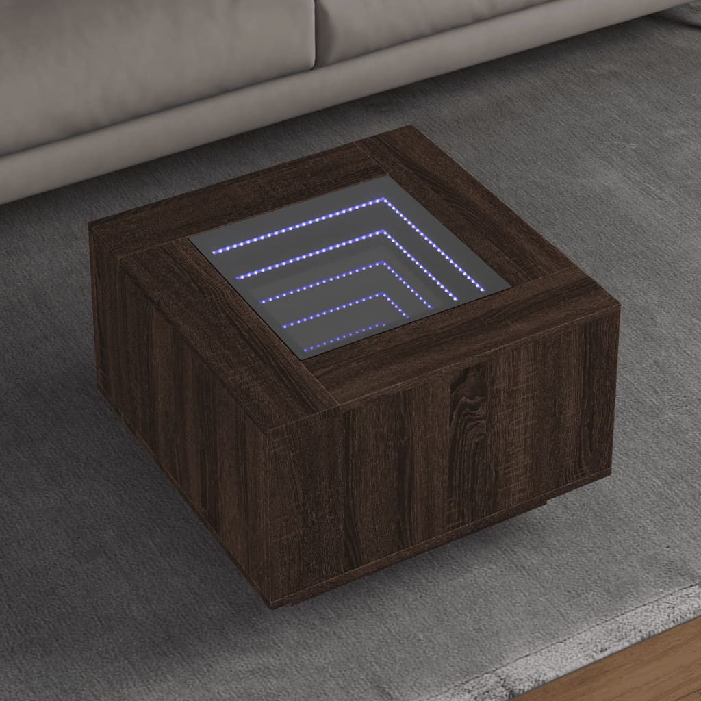 Coffee Table With Led Engineered Wood