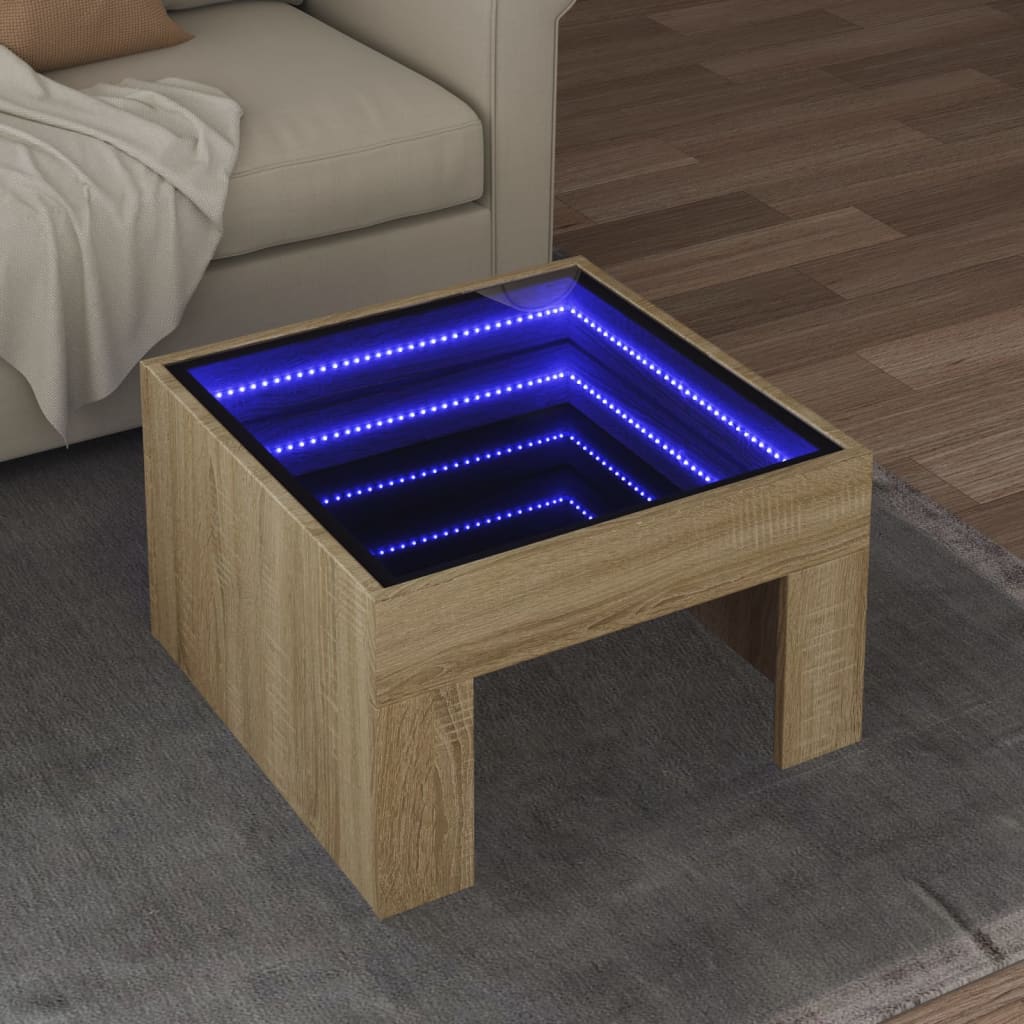 Coffee Table With Infinity Led 70X50X30 Cm