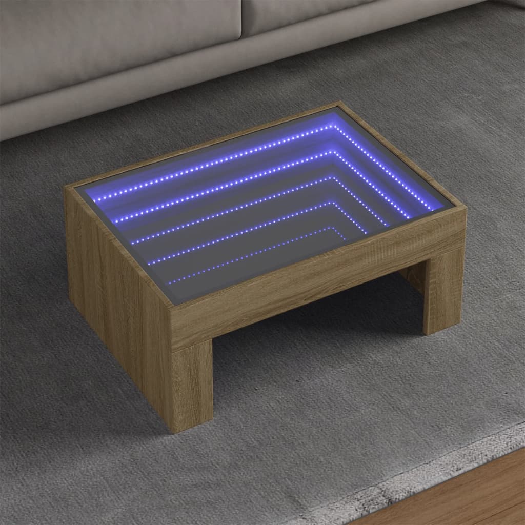 Coffee Table With Infinity Led 70X50X30 Cm
