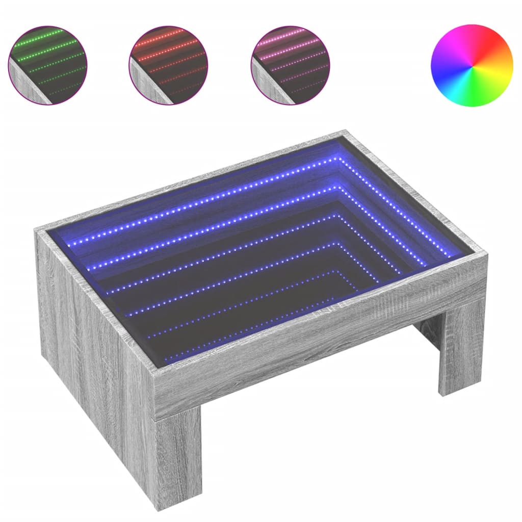 Coffee Table With Infinity Led 70X50X30 Cm