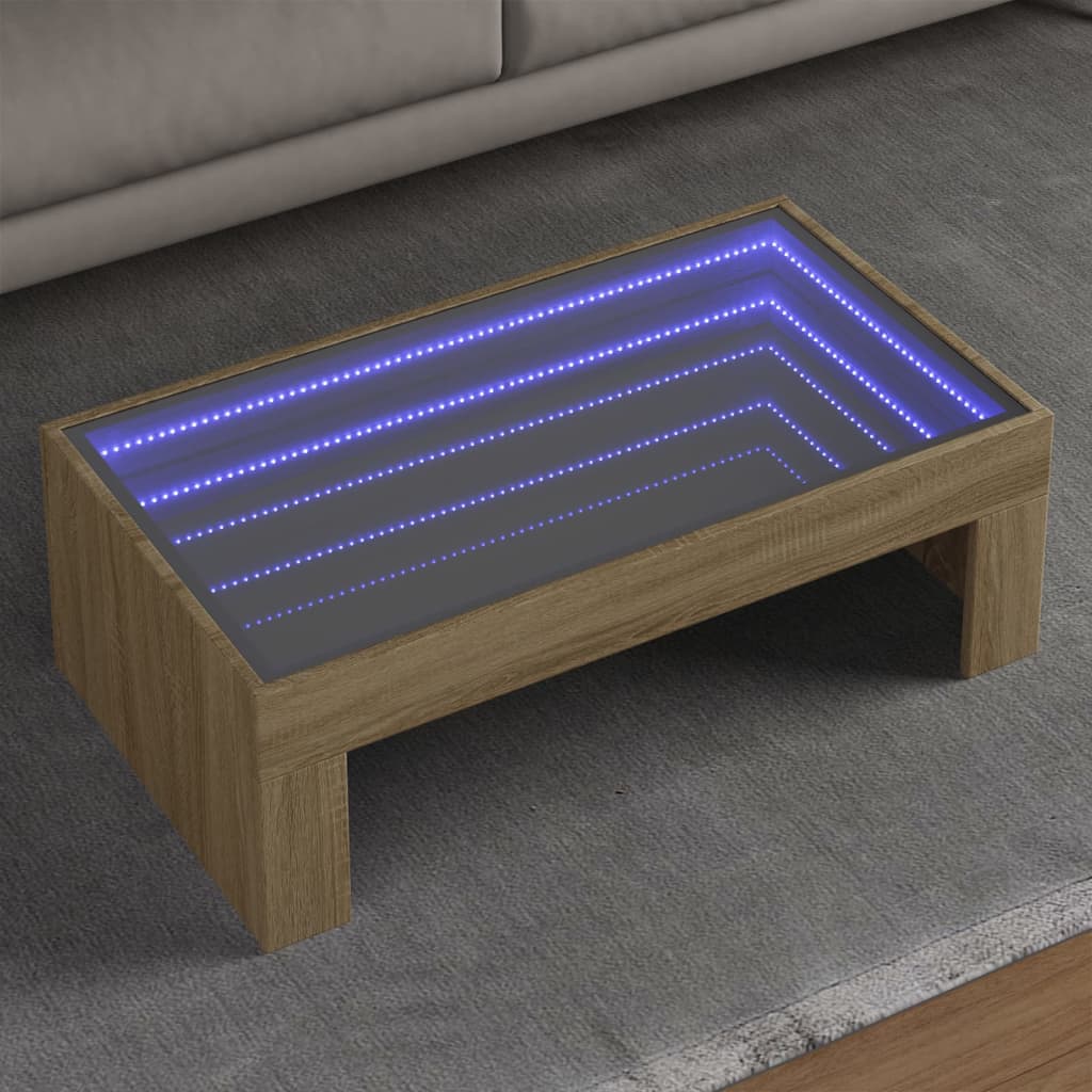 Coffee Table With Infinity Led 70X50X30 Cm