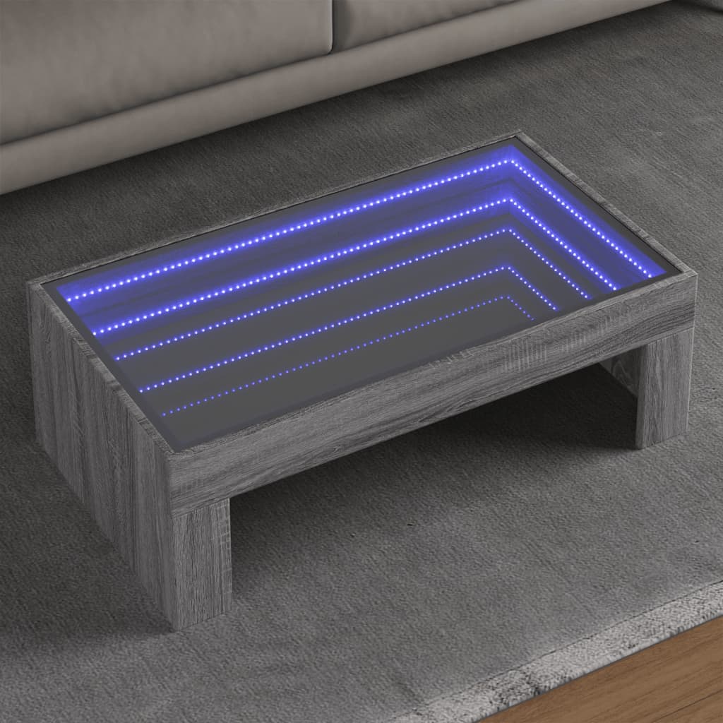 Coffee Table With Infinity Led 70X50X30 Cm