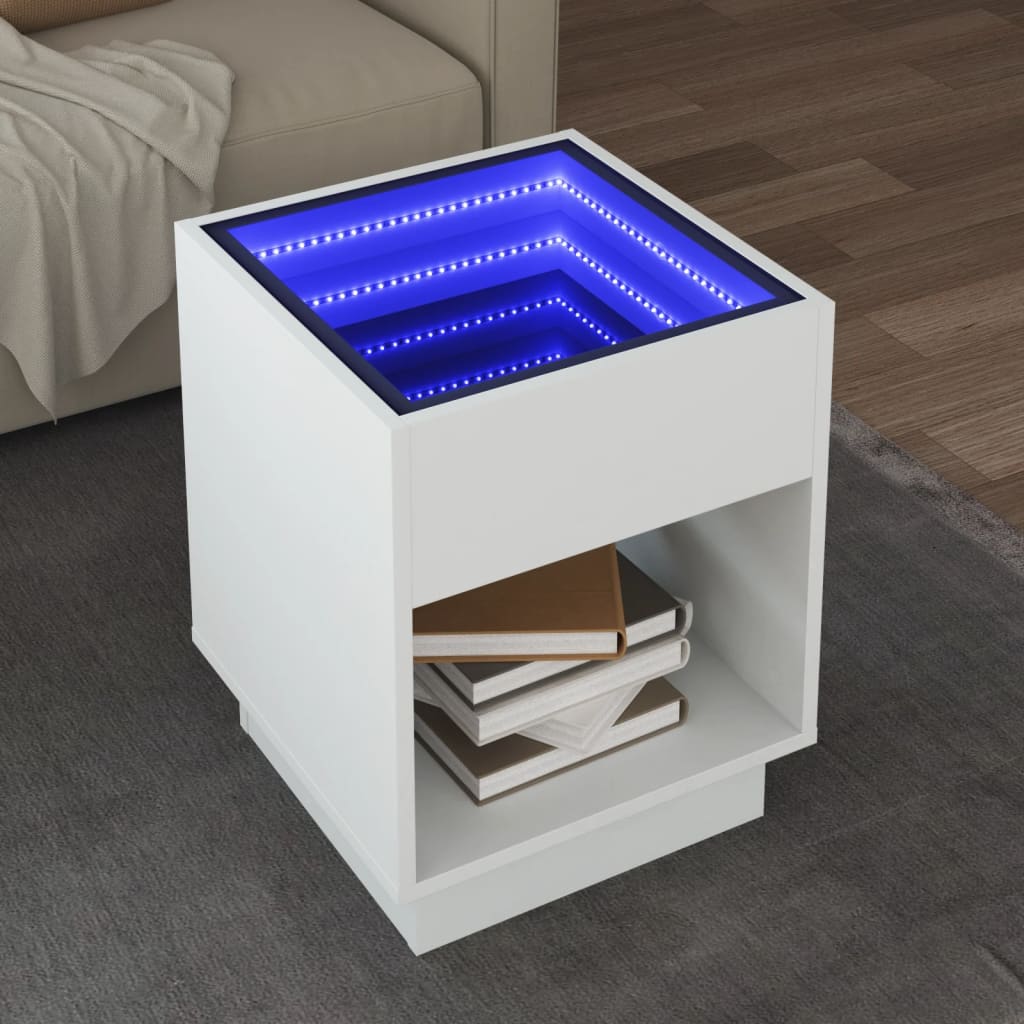 Coffee Table With Infinity Led 70X50X50 Cm