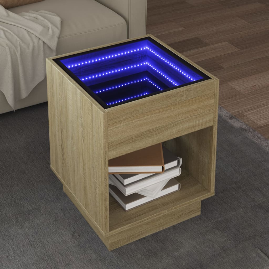 Coffee Table With Infinity Led 70X50X50 Cm