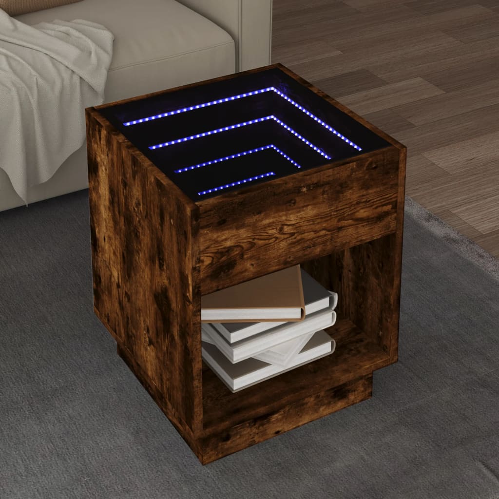 Coffee Table With Infinity Led 70X50X50 Cm