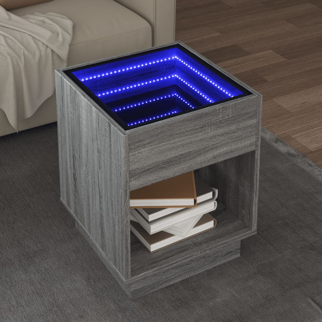 Coffee Table With Infinity Led 70X50X50 Cm