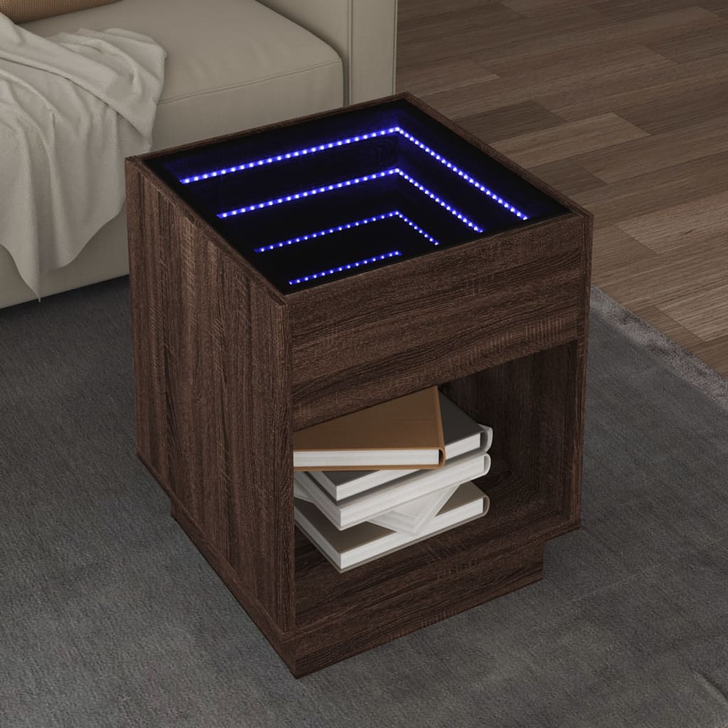 Coffee Table With Infinity Led 70X50X50 Cm