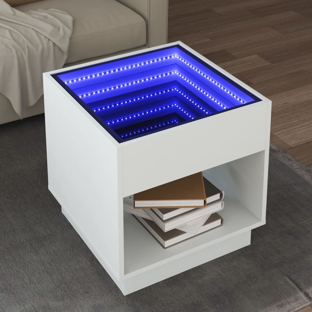Coffee Table With Infinity Led 70X50X50 Cm
