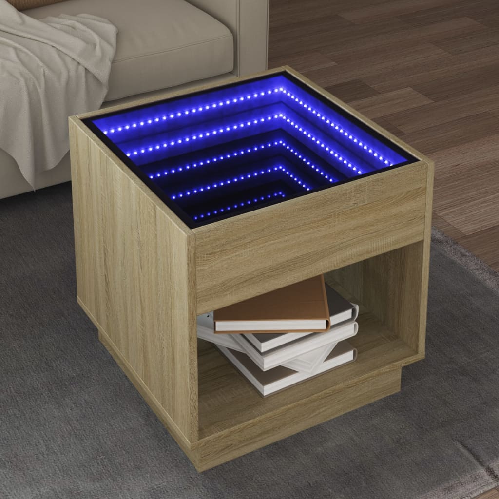 Coffee Table With Infinity Led 70X50X50 Cm