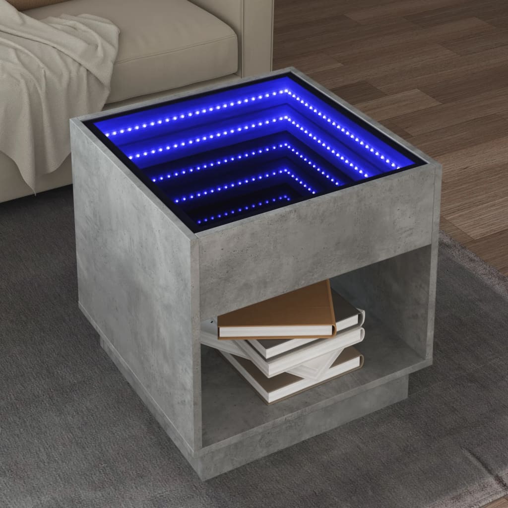 Coffee Table With Infinity Led 70X50X50 Cm