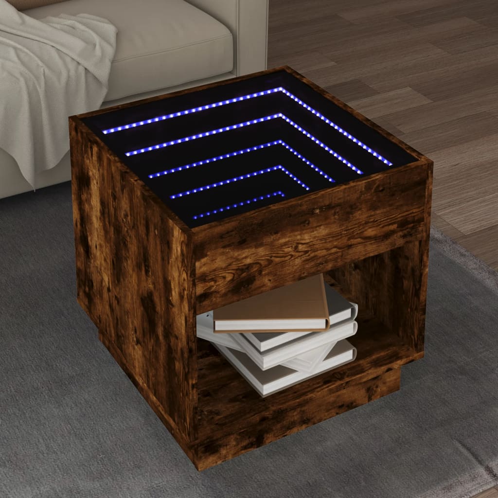 Coffee Table With Infinity Led 70X50X50 Cm