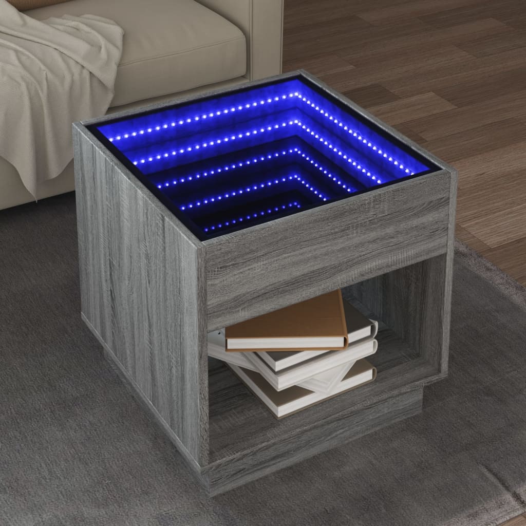 Coffee Table With Infinity Led 70X50X50 Cm