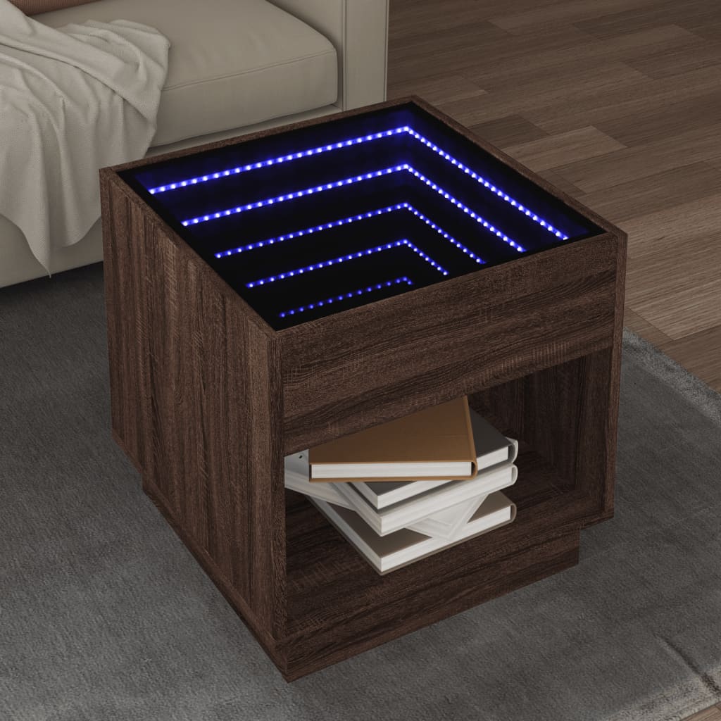 Coffee Table With Infinity Led 70X50X50 Cm
