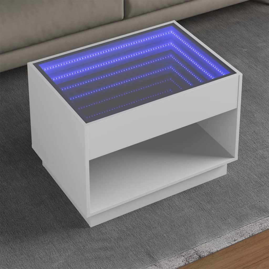 Coffee Table With Infinity Led 70X50X50 Cm
